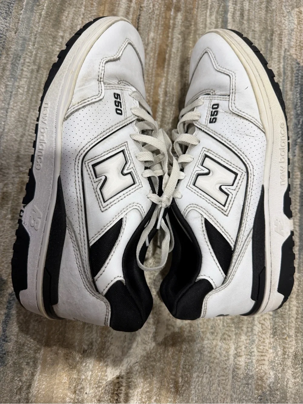 New Balance White and Black 550 Men's Sneakers